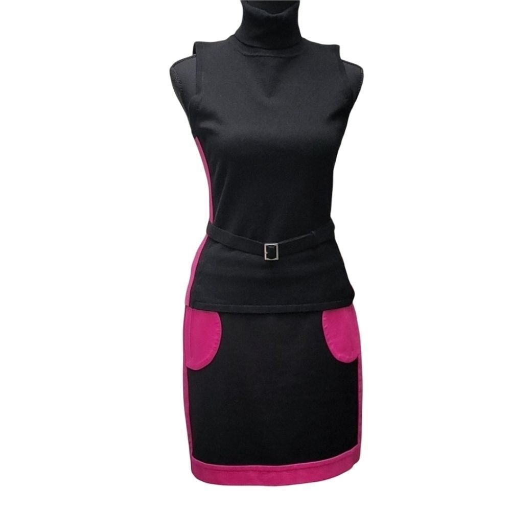 INC Black/Pink Colorblock Skirt Set Black/Pink